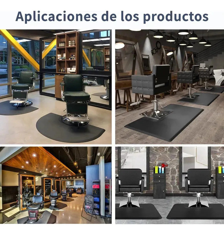 Alfombra Antifatiga Barbería Ergonómica Antideslizante Negro Negro Impermeable