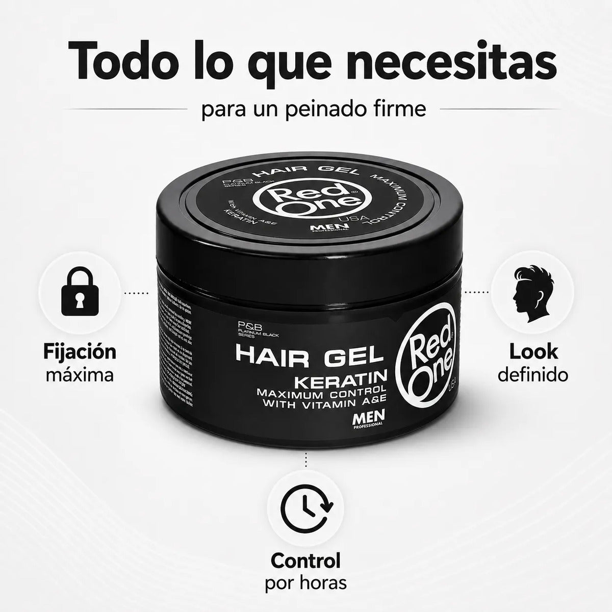 Gel Fijador Hombre Peinado Definido Keratin 450 Ml