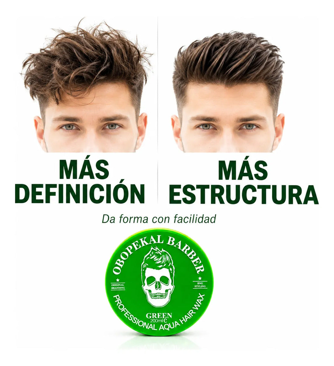 Cera Obopekal Para Barba Cabello Gel Pomada Capilar Barbería