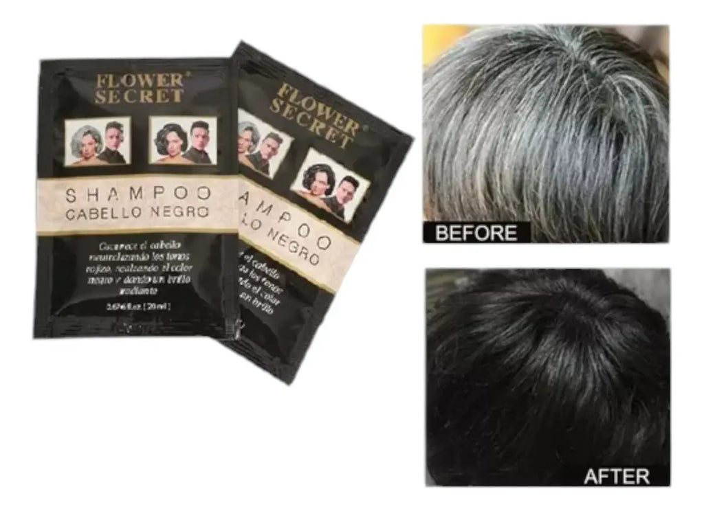 Pack 12 Shampoos Cubre Canas Flower Secret Negro + Guantes de Regalo
