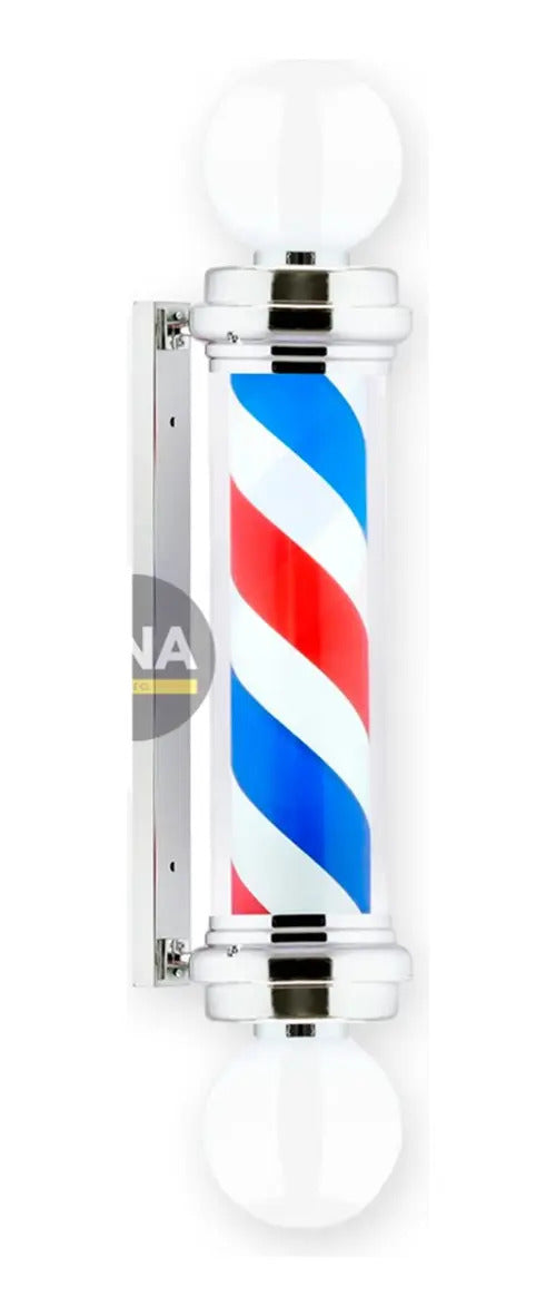 Poste de Barbería Profesional 88cm - Luz LED Giratoria Tricolor Clásica