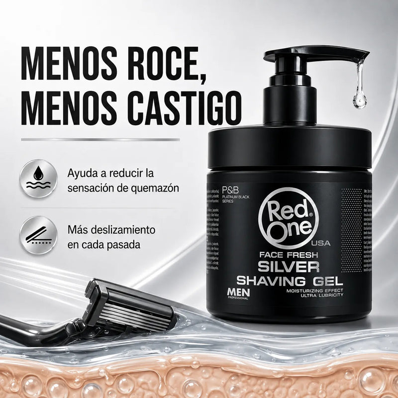 Gel Afeitar Red One Silver Hidratante  Piel Sensible 100ml