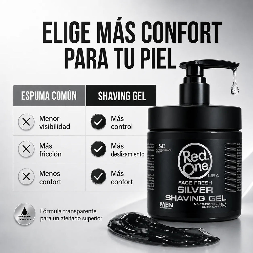 Gel Afeitar Red One Silver Hidratante  Piel Sensible 100ml