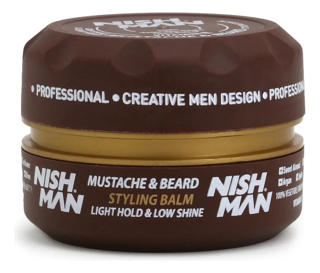 Cera Nishman Mustache & Beard 100ml - Fijadora y Acondicionadora para Barba y Bigote