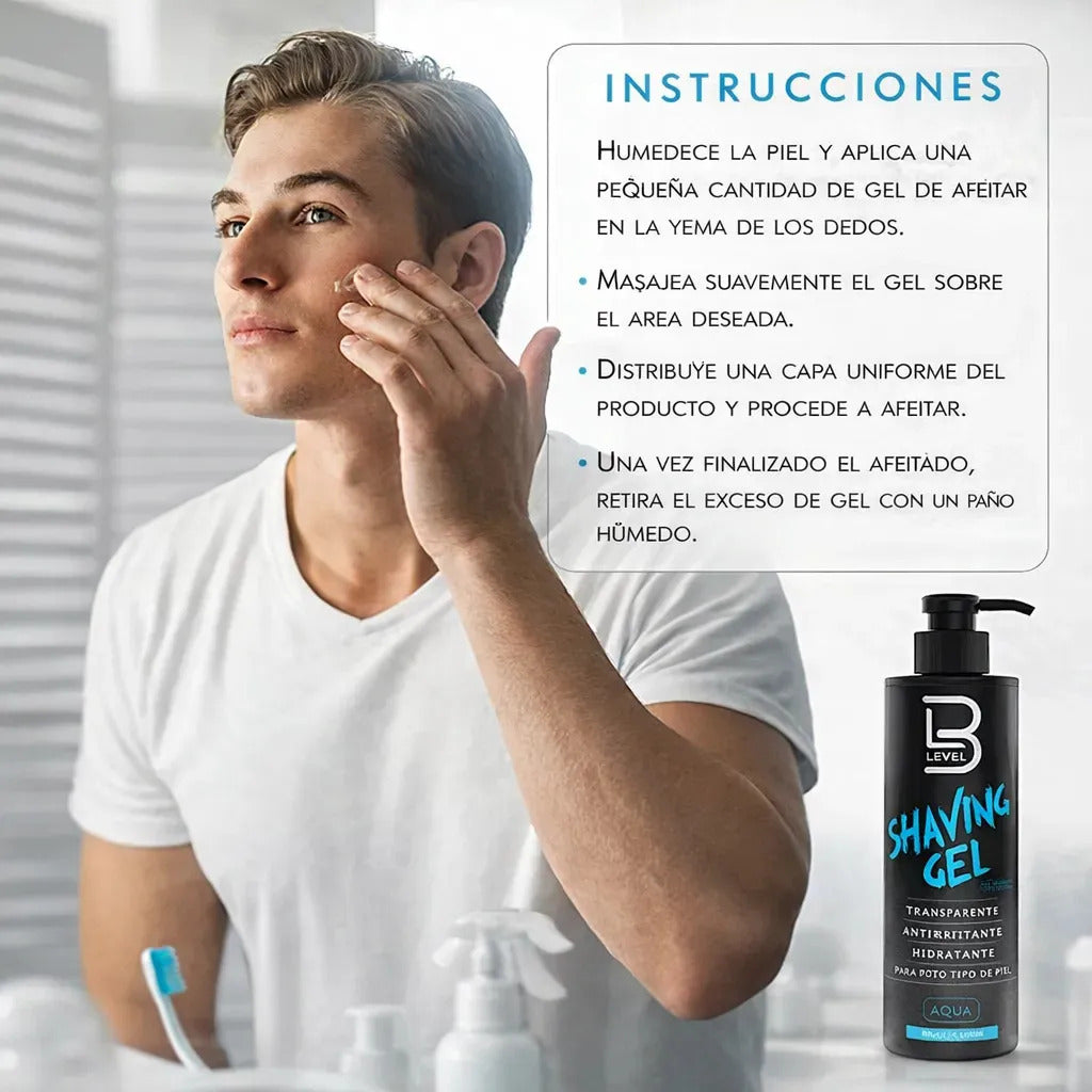 Gel De Afeitado Transparente Level3 Ice Profesional 500ml