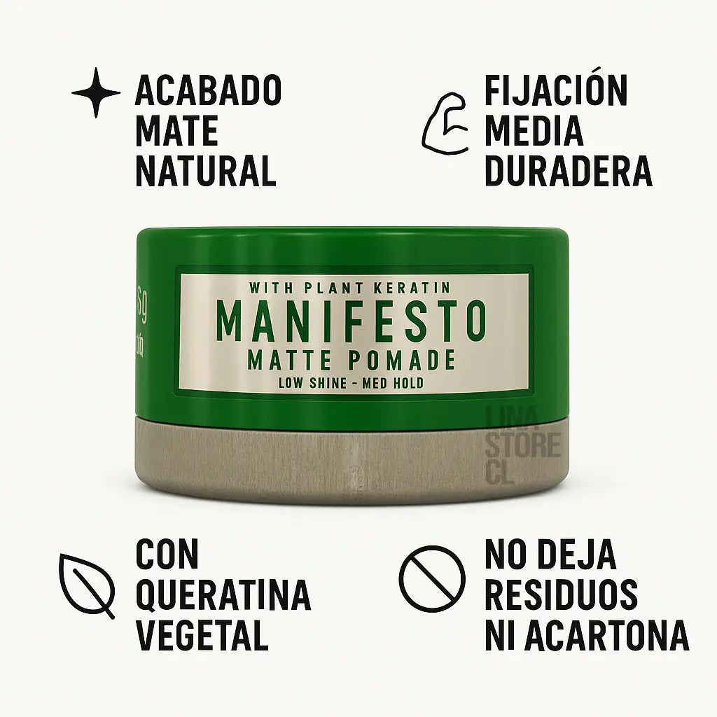 Cera Immortal Infuse Manifesto Matte Pomade - Fijación Fuerte y Acabado Mate 150ml
