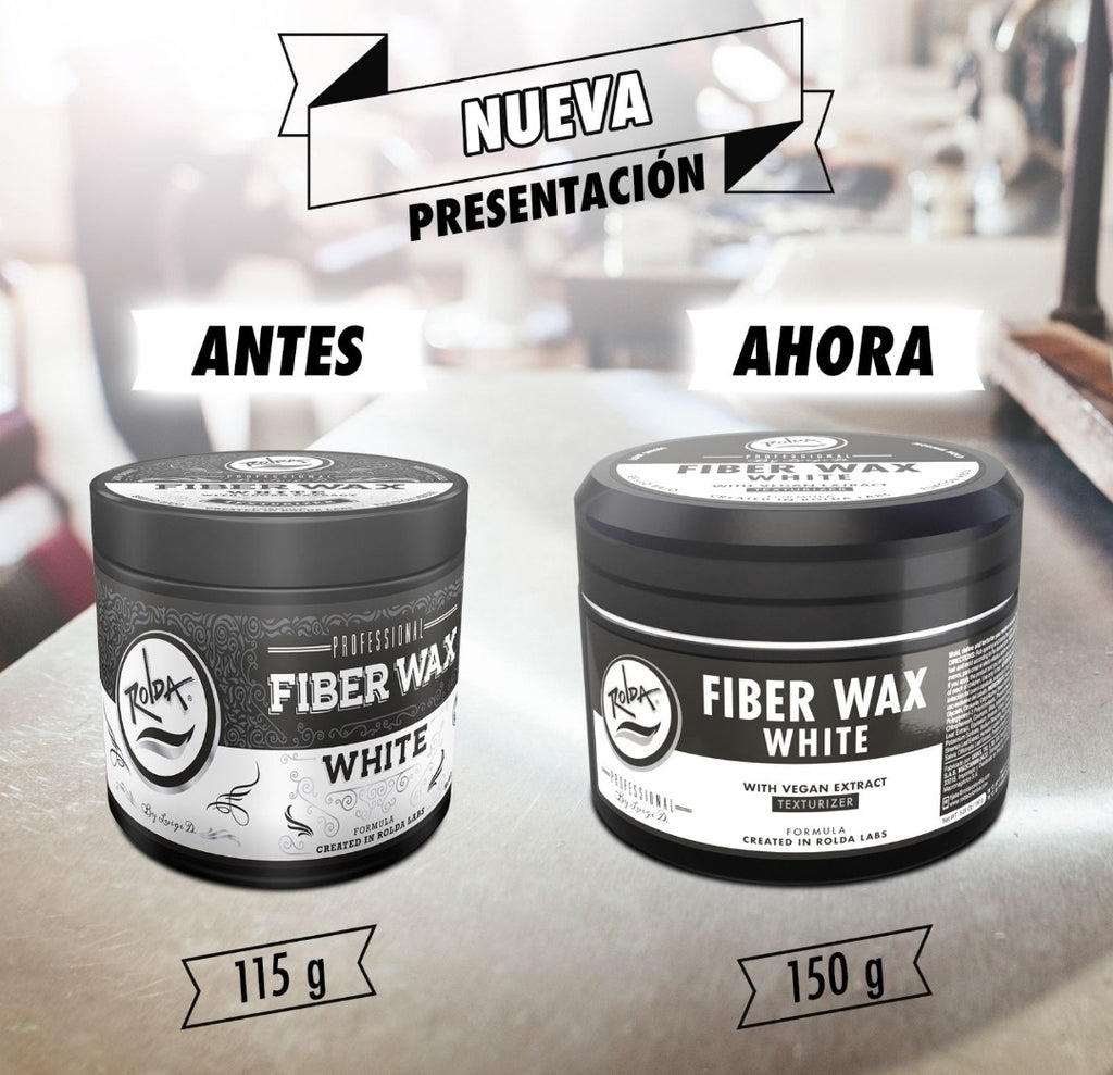 Cera Mate Fibrosa Rolda Fiber Wax White 150g - Fijación Flexible y Textura