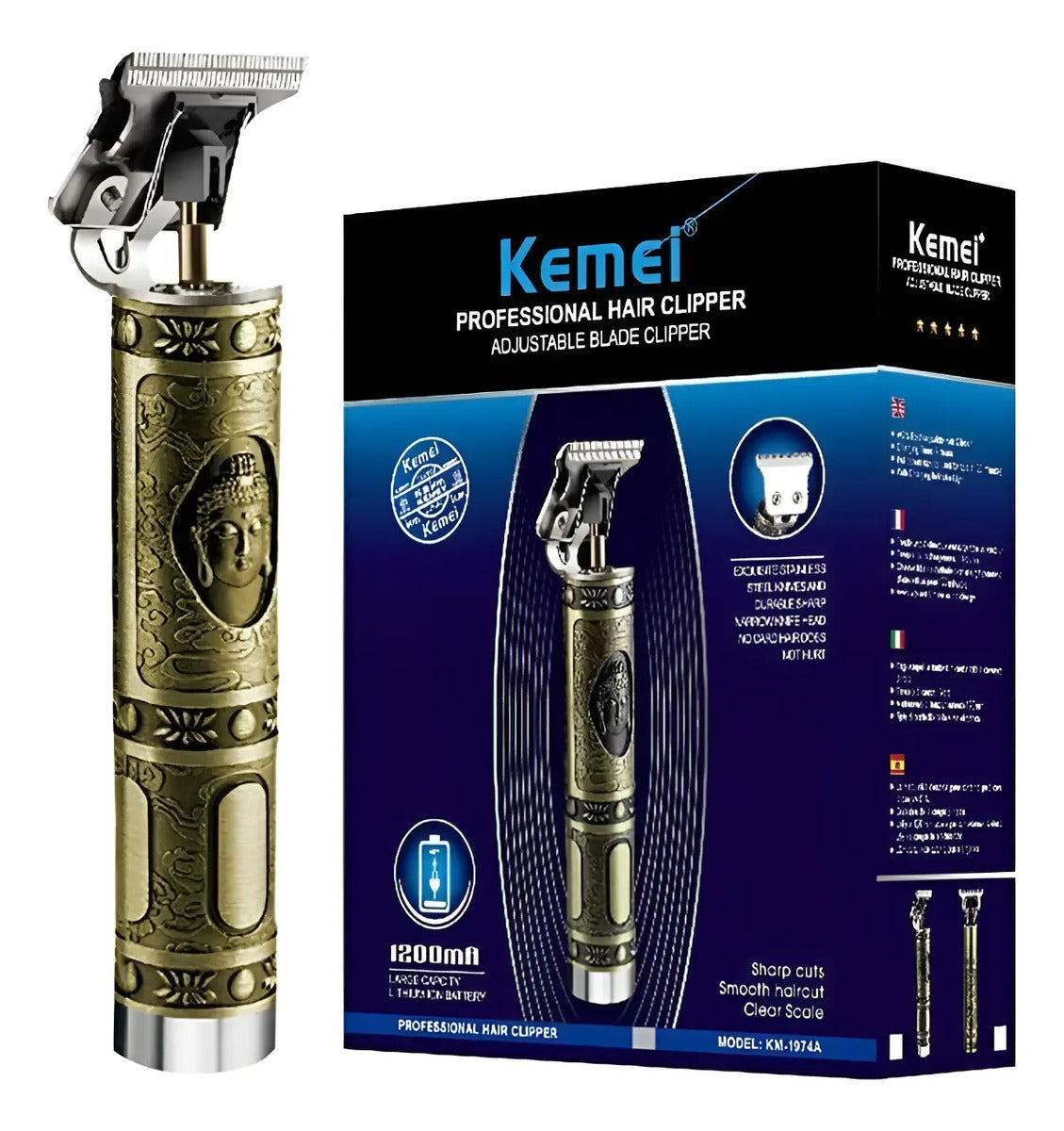 Trimmer Profesional Kemei KM-1974A Buddha: Perfiladora Inalámbrica de Precisión
