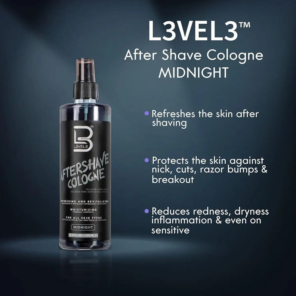 After Shave Colonia Level 3 Midnight - Loción Post Afeitado Profesional 400ml
