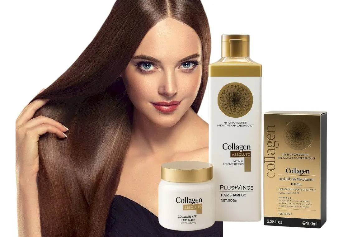 Kit Reparación Intensiva Plus Vinge Collagen - Shampoo + Crema + Aceite