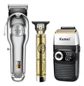 Kit de Barbería Profesional Kemei: Clipper 1986 + Trimmer Buddha 1974a + Shaver 2026