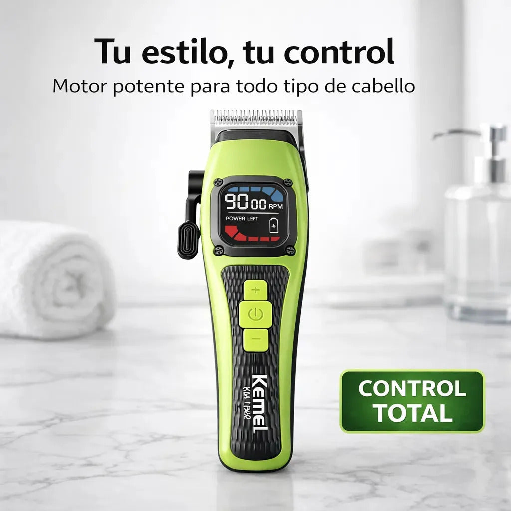 Máquina Corta Pelo Profesional Kemei Km-1862 Color Verde