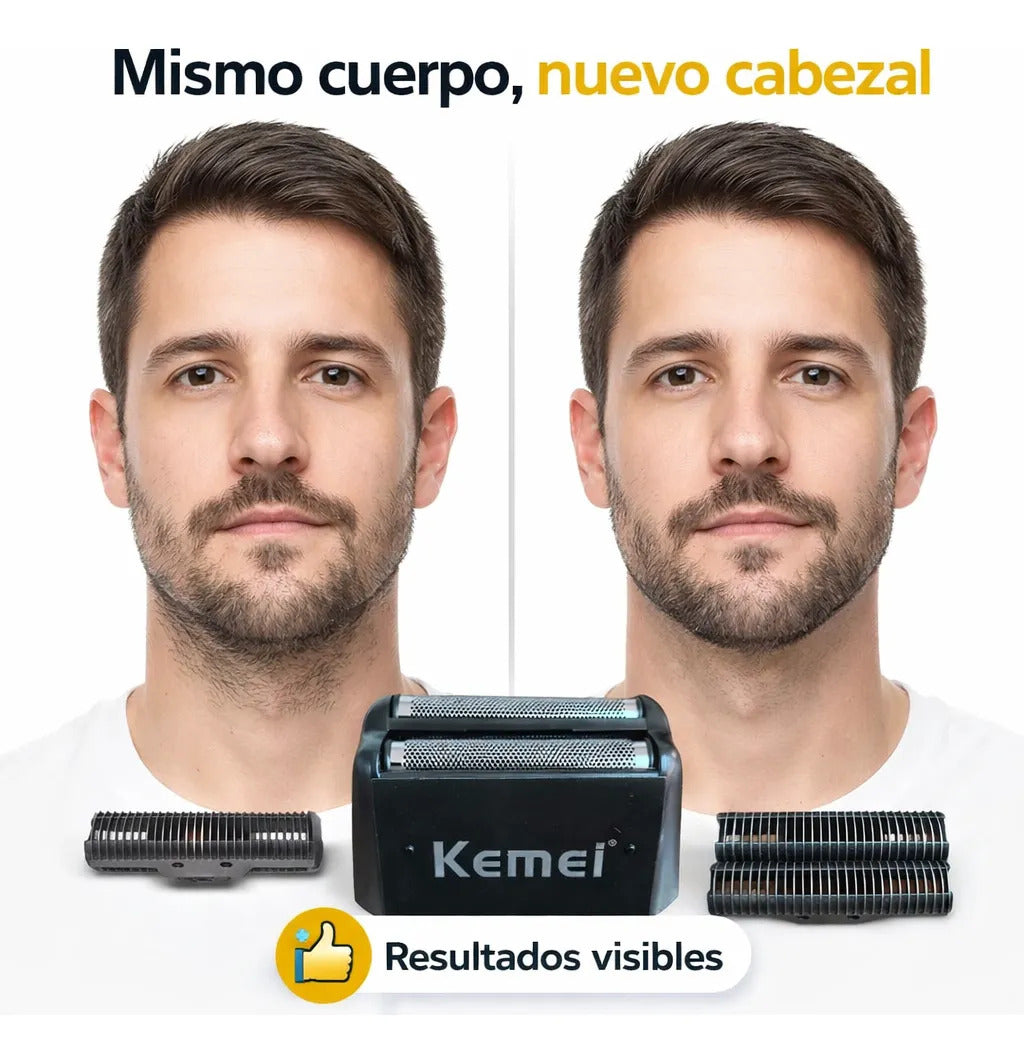 Cabezal Kemei Shaver 1102 Repuesto Cuchillas Corte Preciso Barbería