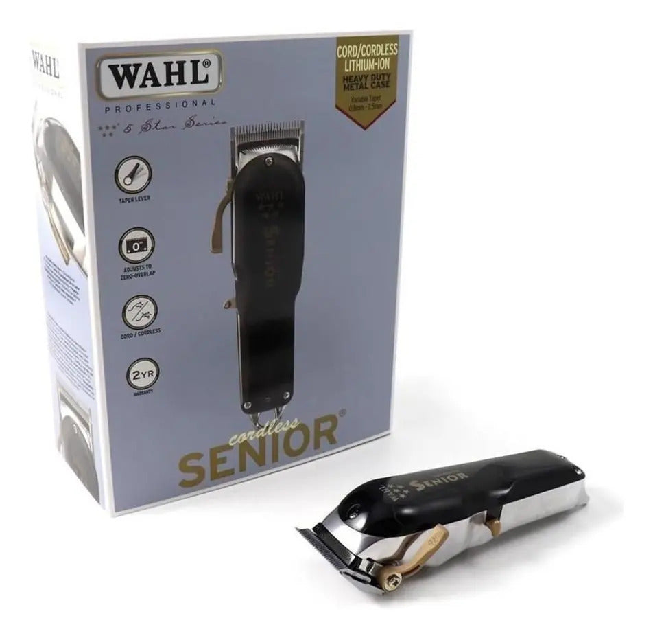 Máquina Wahl Senior Cordless Negra Clipper Profesional 220V
