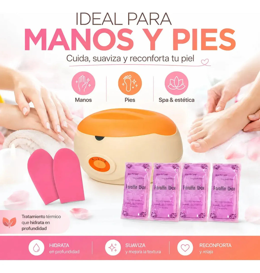 Kit Parafina Completo Olla 3kg + 4 Ceras 450g + 2 Guantes