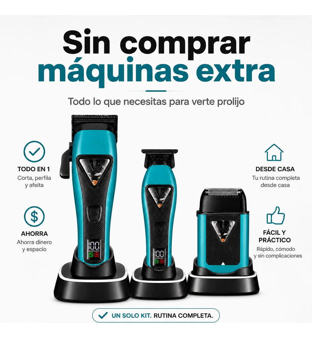 Máquina Cortar Pelo Vgr Kit 3 En 1 Corte Detalle Afeitado