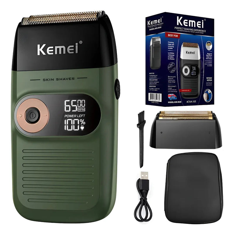 Afeitadora Profesional Kemei KM-2026: Rasuradora Dual con Pantalla LCD