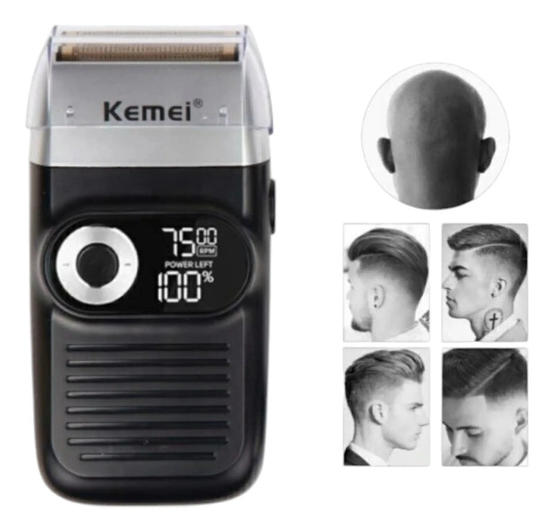 Kit Barbería Profesional Kemei: Clipper 1986 + Trimmer i32 + Shaver 2026 Gold