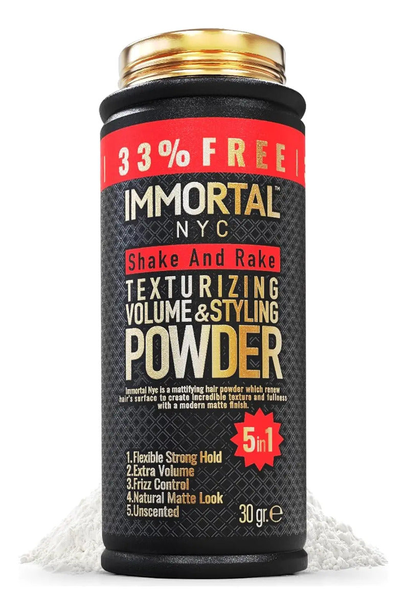 Polvo Texturizador Immortal NYC Shake and Rake 5 en 1 - Volumen y Mate 30g
