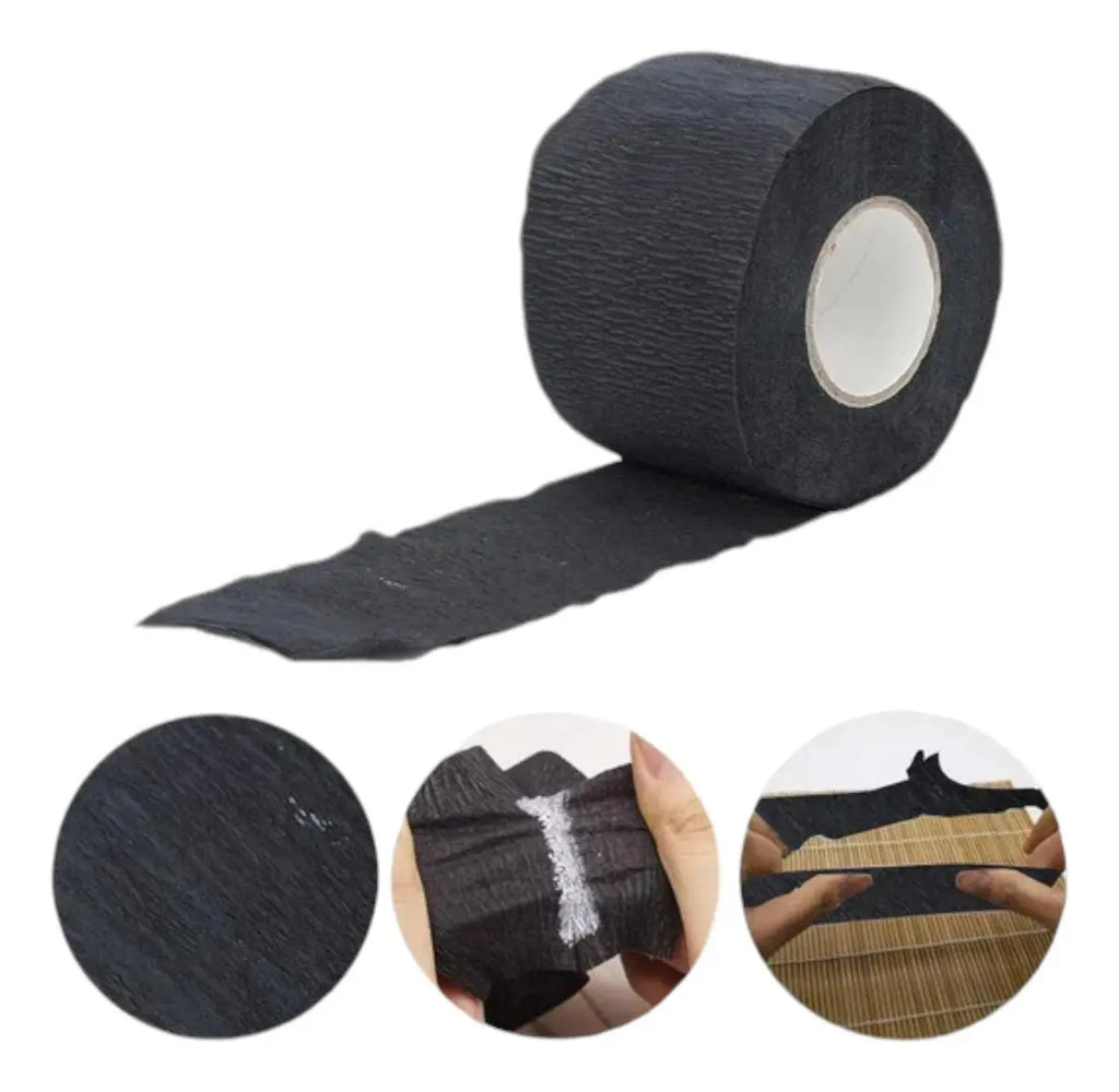 Combo 25 Pcs Papel Cuello Negro Insumo Barberia Cubre Cuello Negro