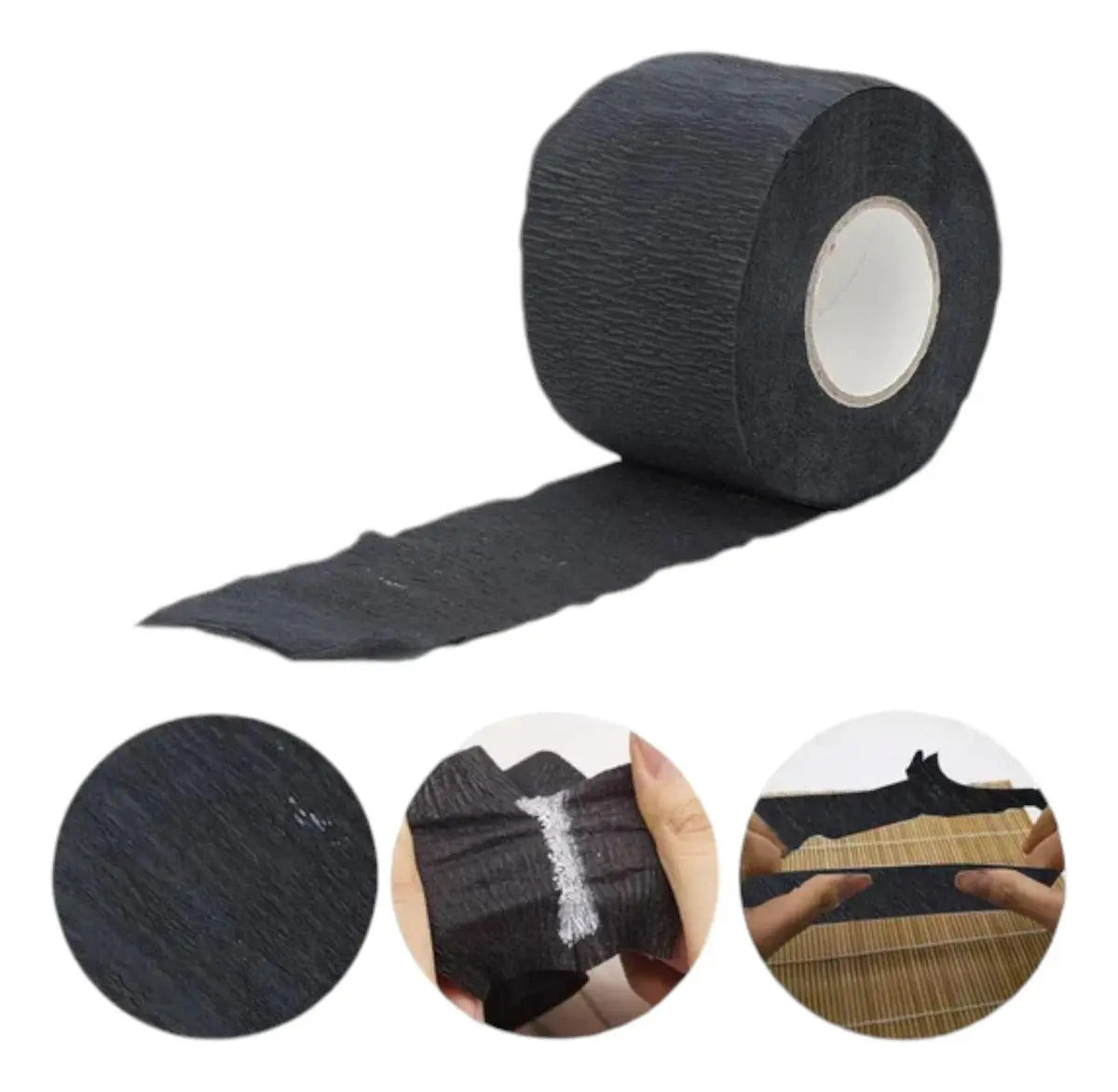Combo 25 Pcs Papel Cuello Negro Insumo Barberia Cubre Cuello Negro