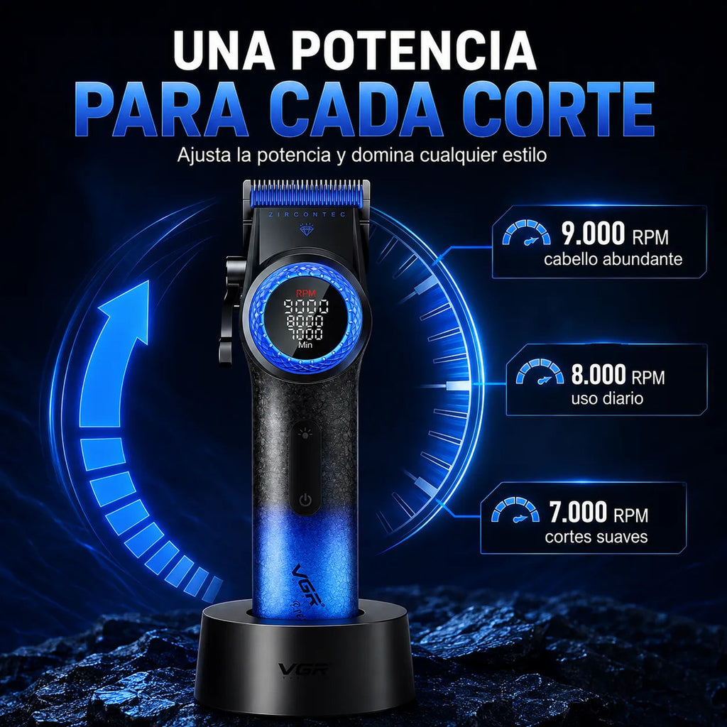 Cortapelos Profesional Vgr V-001 Potencia Regulable 9000 Rpm