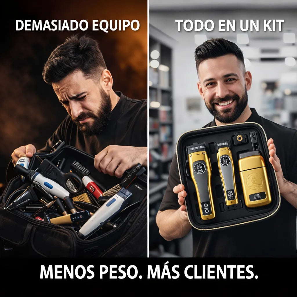 Maquina Cortar Pelo Profesional Inalámbrica Kit 3 En 1 Kemei