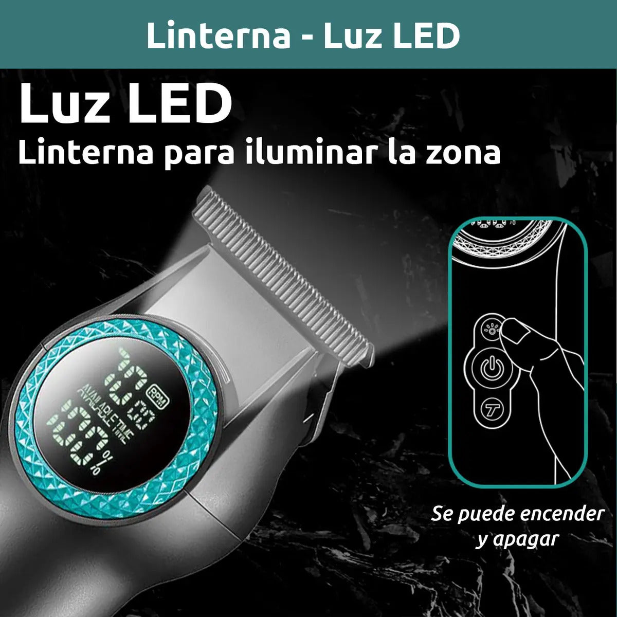 Trimmer VGR V-990 Profesional Inalámbrica 8000RPM Luz LED Turbo