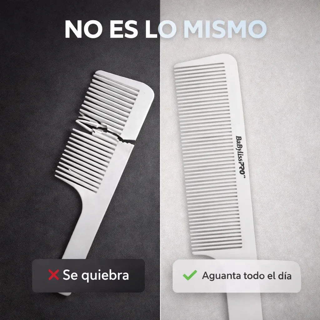 Peineta Profesional Barbero Resistente Uso Diario Blanca