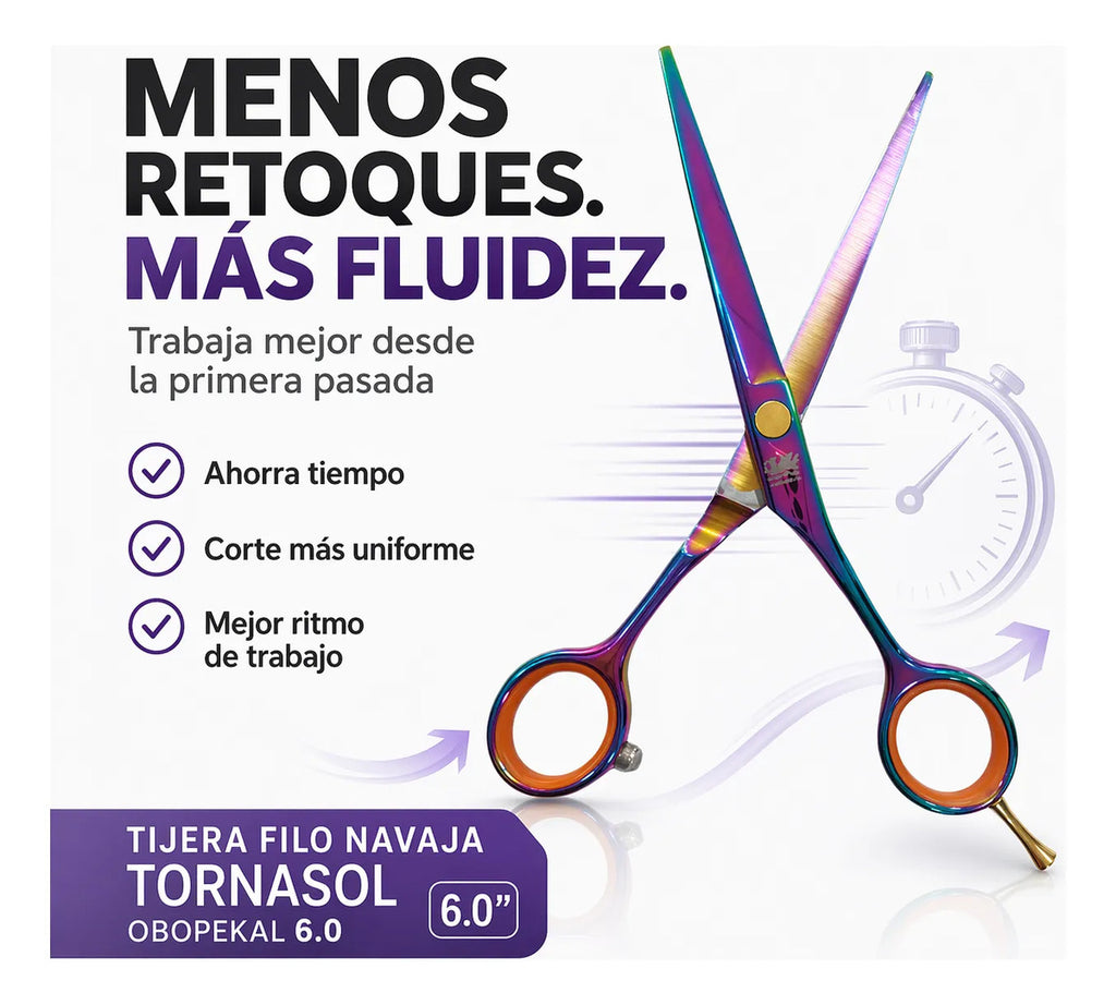 Tijera Filo Navaja 6.0 Corte Limpio Tornasol Profesional