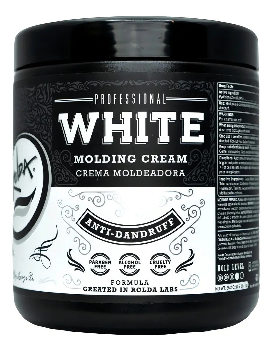 Crema Moldeadora Anticaspa Rolda White 1kg - Fijación Media y Brillo Natural