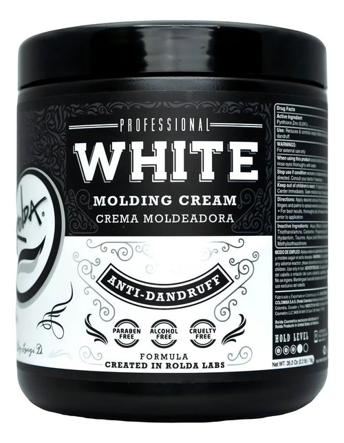 Crema Moldeadora Anticaspa Rolda White 1kg - Fijación Media y Brillo Natural