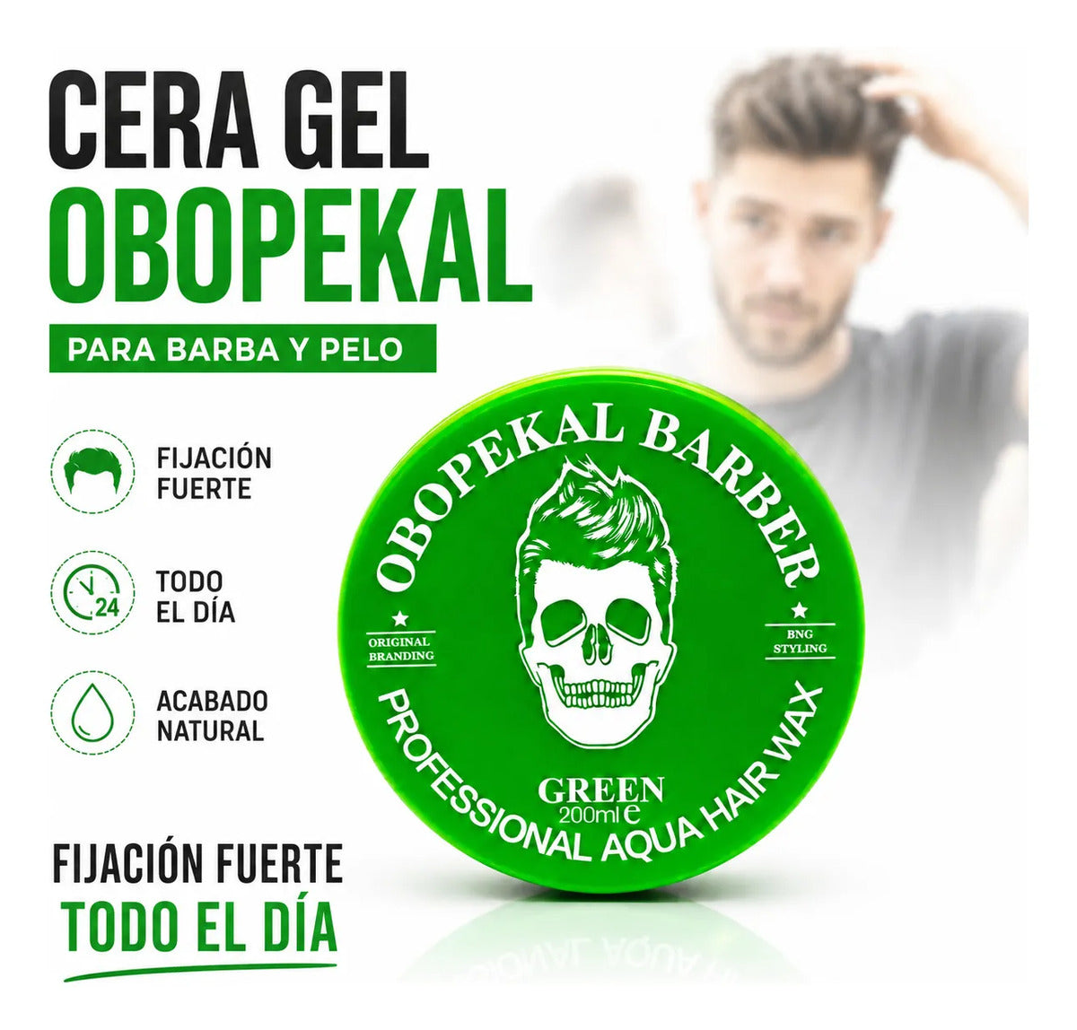 Cera Obopekal Para Barba Cabello Gel Pomada Capilar Barbería