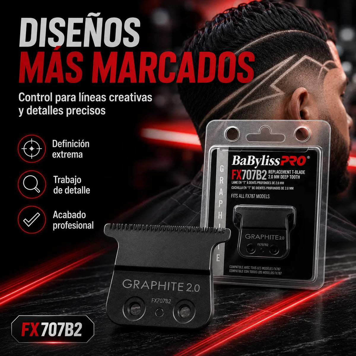 Cuchilla Babyliss Fx707b2 Para Líneas Precisas Graphite 2.0