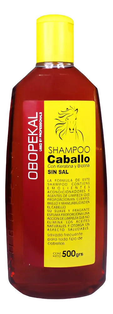Shampoo Obopekal Caballo 500ml - Con Keratina, Biotina y Sin Sal