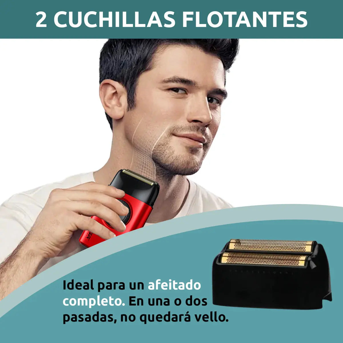 Cabezal Repuesto Shaver VGR V-377 Doble Hoja Titanio Negro