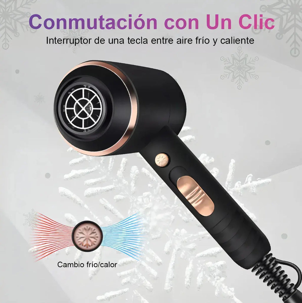 Secador de Pelo Profesional Kemei KM-8896: 1700W Iónico con 3 Boquillas
