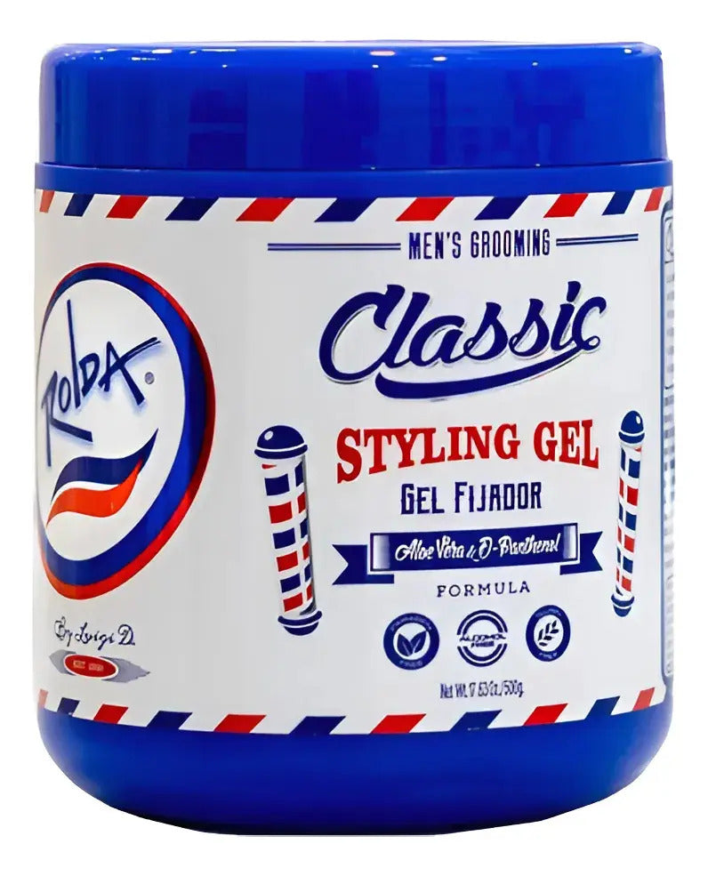 Gel Fijador Rolda Classic 500g - Fijación Fuerte y Efecto Húmedo