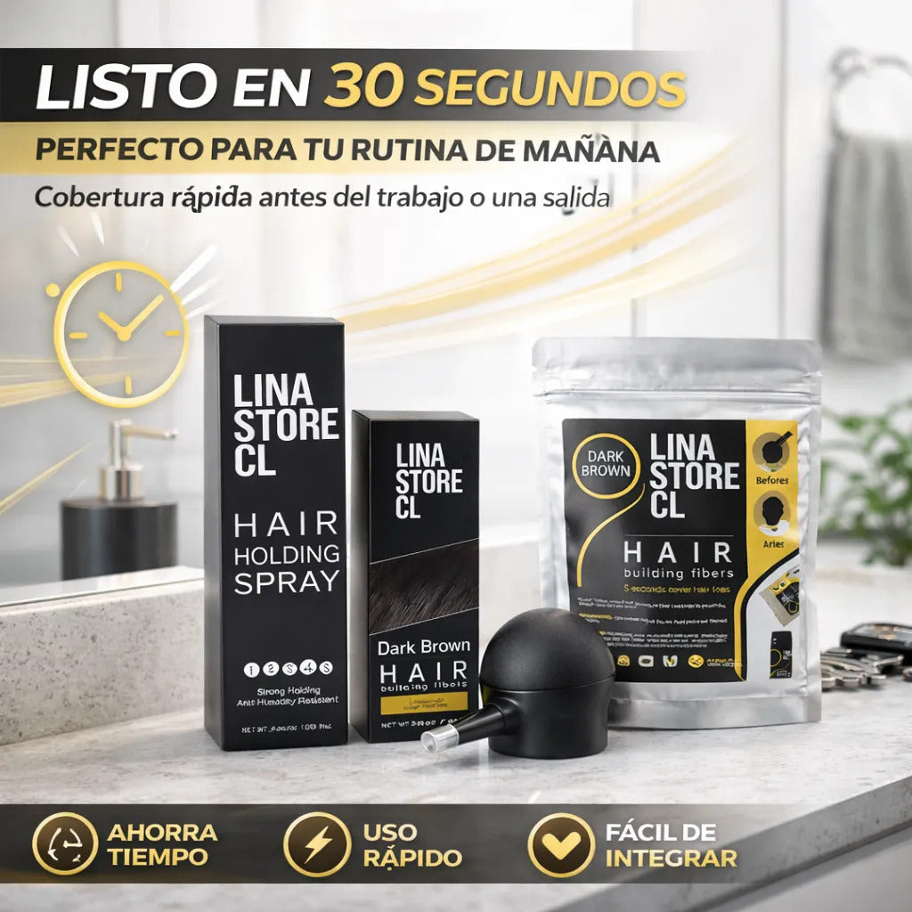 Kit Polvo Castaño Fibra Capilar + Bomba+fijador+ Sobre Carga