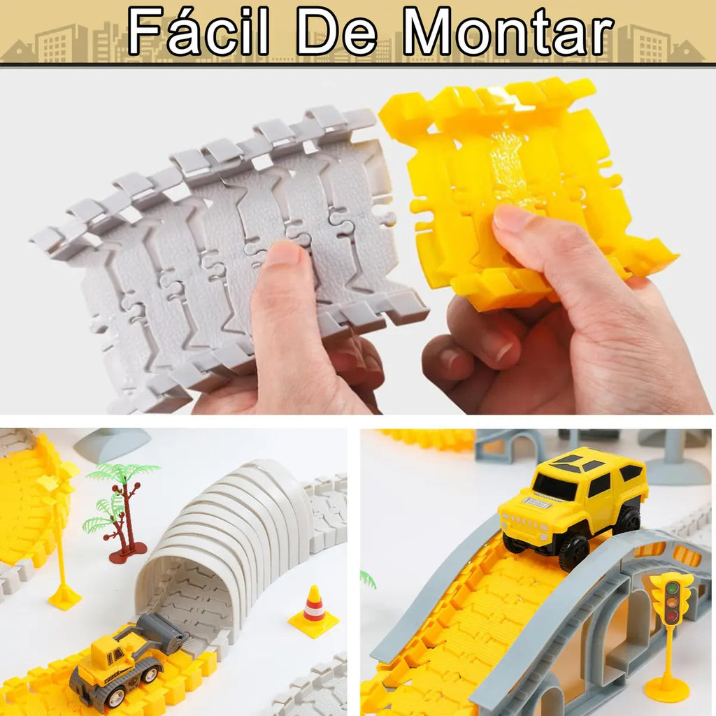 Pista de Carreras Flexible 345 Piezas – Set de Construcción Didáctico con Auto Eléctrico