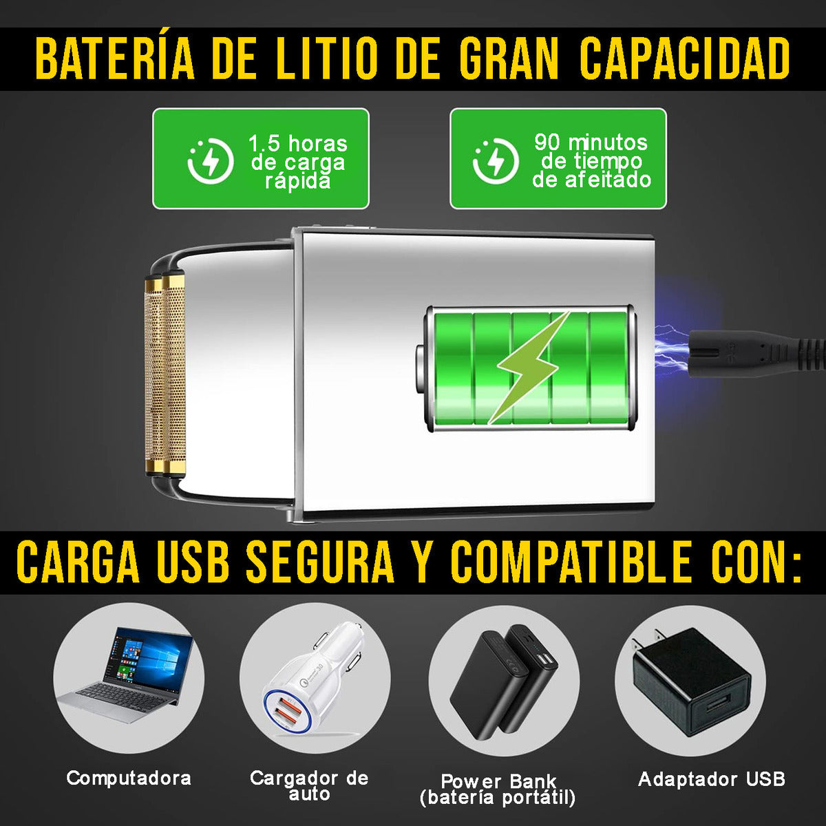 Afeitadora Profesional Kemei KM-TX5 Impermeable: Shaver de Titanio Hipolergénico