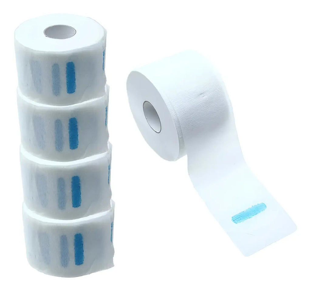 Pack 5 Rollos de Papel de Cuello Profesional para Barbería – 500 Tiras Higiénicas