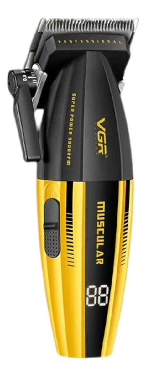 Máquina Cortar Pelo VGR V-285 Profesional 9000RPM Muscular Amarilla