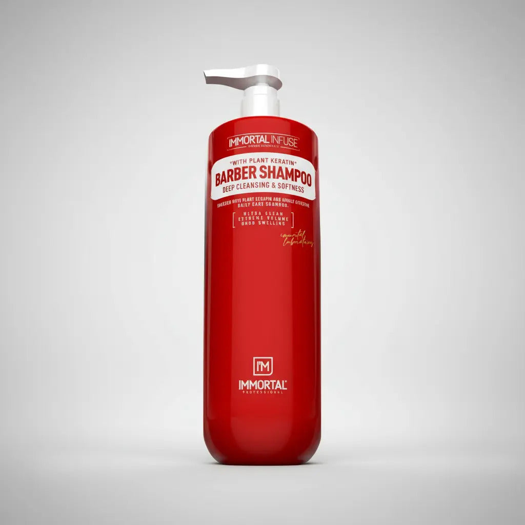 Shampoo Profesional Immortal Infuse Barbería - Keratina Vegetal y Limpieza Profunda 1000ml
