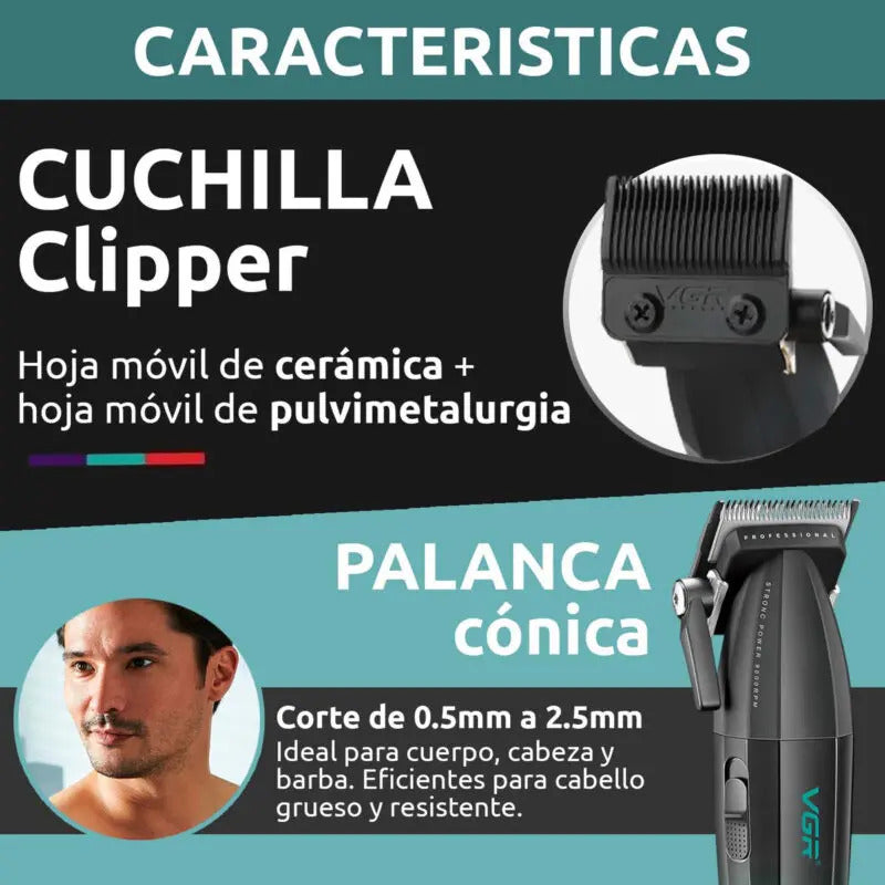 Máquina VGR V-003 Cortadora de Pelo Profesional Inalámbrica Portátil