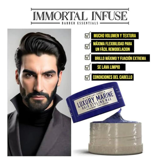 Cera Immortal NYC Luxury Marine - Fijación Duradera y Efecto Texturizante 150ml