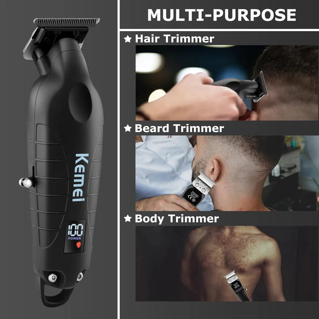 Set Profesional Kemei: Trimmer Patillera KM-2293 + Rasuradora Shaver 1102