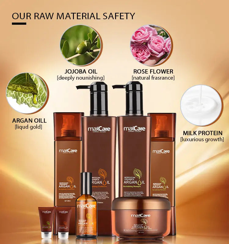 Pack MaxCare Argan Oil 800ml - Shampoo y Acondicionador Reparación Profunda