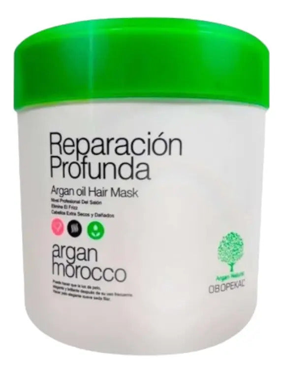 Kit Obopeckal Argan Reparación Total - Shampoo, Acondicionador y Crema