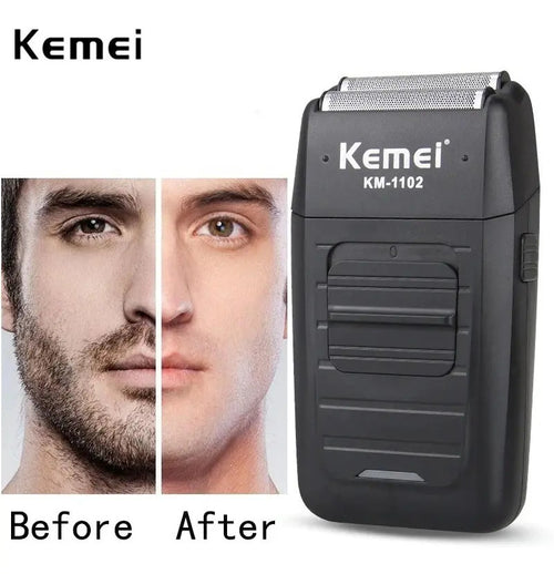 Afeitadora Profesional Kemei KM-1102: Shaver de Doble Lámina para Rasurado al Ras